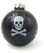 Extragoods Glänzendschwarze Gothic Christbaumkugel Mit Totenkopf Schmuck (8 cm, Glas, Hängend, Halloween, Weihnachten)