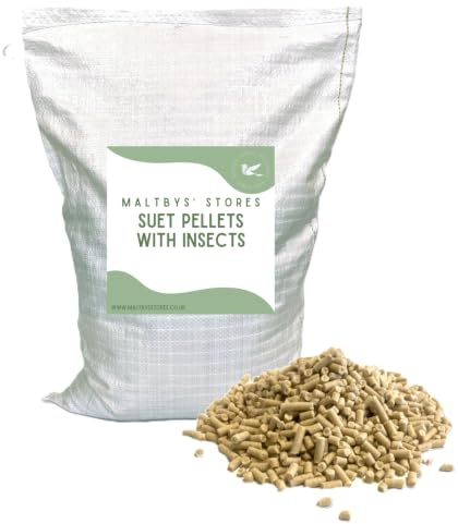 Maltbys' Stores 5kg Suet Pellets with Insects | High Energy Wild Bird Food with Insects