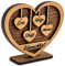 DARO Design - Herz mit Gravur aus Holz - Wunschtext und 4 Namen - Geschenk für Eltern, Großeltern, Oma, Opa, Enkel, Freunde, Liebe - Größe 15x12x4cm - Individuell, Persönlich