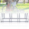 Ikodm Fahrradständer für 4 Fahrräder 35-55 mm Reifenbreite Mehrfachständer Aufstellständer Radständer Bodenständer, Fahrradständer Mountainbike, HBT: ca. 26 x 101 x 32 cm, Silber
