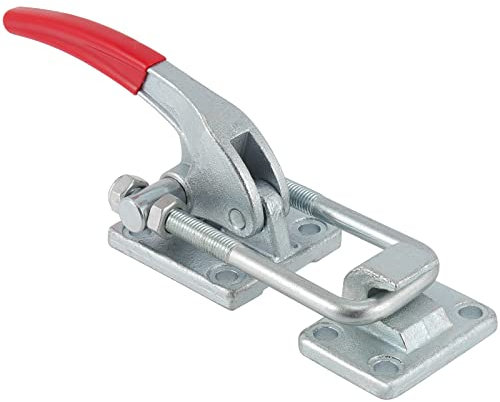 HEIHAK Heavy Duty Toggle Latch Clamp, 7716Lbs Capacity Adjustable Threaded U Bolt Self-Lock Tire Carrier Latch, 40380 Pull Action Latch Toggle Clamp Tool with U-Hook