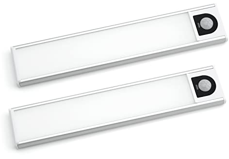 PRECORN 2er Set I 20 cm Sensor Licht mit 31 LED´s Schrankbeleuchtung LED Lichtleiste mit USB-C wiederaufladbar Schranklicht mit Bewegungsmelder LED Küchenleuchte Kleiderschrank Nachtlicht Treppe