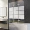 Duschwand für Badewanne 3-teilig 120x140cm Faltbar Duschabtrennung, Goezes Gestreift Badewannenaufsatz Glas Duschtrennwand für Badewannen aus 6mm ESG Sicherheitsglas