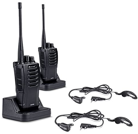 Midland G10 PRO Doppio Walkie Talkie Ricaricabile con Microfono Midland MA21-Lki Doppio, Radio Ricetrasmittente Semi Professionale con 32 Canali PMR446 Senza Licenza, 2 Walkie Talkie e 2 Microfoni