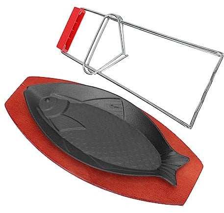 Cabilock 1satz Fischförmige Grillpfanne Aus Antihaft-oberfläche Tragbare Bbq-pfanne Für Steak Und Gemüse Für Grillabende Und Familienessen Mit Zufälligem Stil