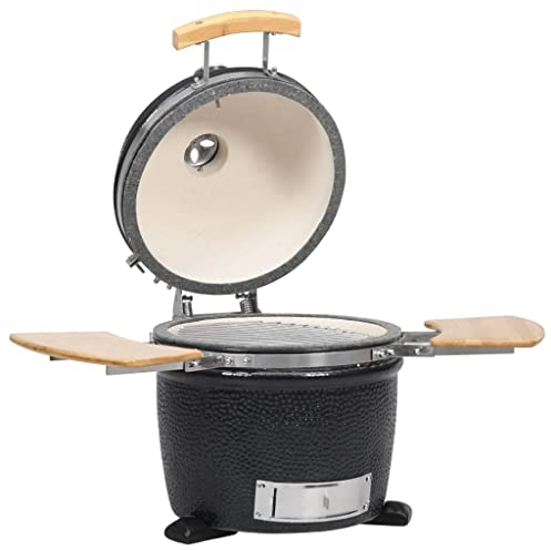 Kamado Grill Smoker Keramik 44 cm, Keramikschale mit glasierter Grübchen außen