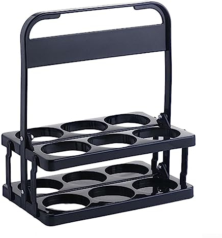 Foldable Beer Rack Reusable 6 Pack Beer Bottle Carrier Basket Bottle Holder Black