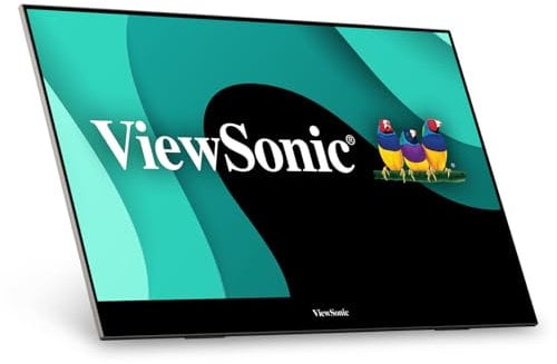 ViewSonic VX1655-4K-OLED Monitor OLED portatile da 15,6 pollici 4K UHD con alimentazione a 2 vie 60 W USB C, mini HDMI, doppi altoparlanti e supporto integrato con Smart Cover, nero