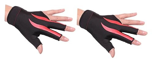Amosfun 2St Snooker-Handschuh Fahrradfahnenmast Kleiner Handspiegel Zubehör für Billardqueues Pool-Queue Handschuhe Billardhandschuh halber Fingerhandschuh Hohe Elastizität Tischtennis