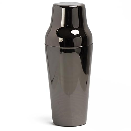 Coctelera francesa 750 ml | Coctelera Lacari Original | Parisian Shaker de acero inoxidable | Coctelera parisian para cócteles, Color: Negro | Coctelera francesa y Cocktail Shaker
