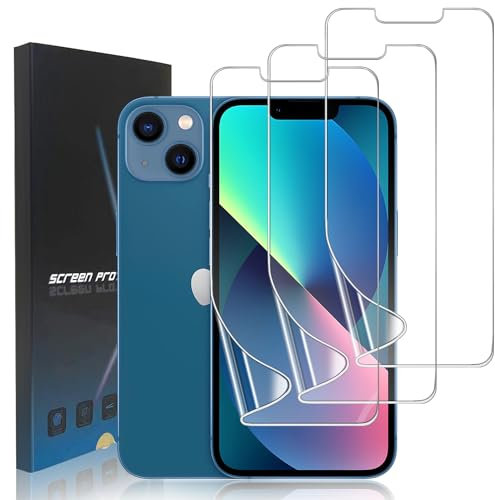 zonyee 3 Pack for iPhone 13 / iPhone 13 Pro Screen Protector Flexible Soft, Full Coverage Flexible HD Clear TPU Hydrogel Film for iPhone 13/iPhone 13 Pro-6.1, High Sensitivity, Anti-Fingerprint