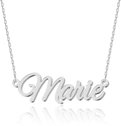 UMAGICBOX Personalisierte Namenskette | 14 Schriftarten zur Auswahl | Anpassbarer Anhänger aus 18K vergoldetem Edelstahl und Sterling Silber | Unvergessliches Geschenk für Sie