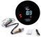 Shkalacar 2 in 1 Meter 52MM Kraftstoffanzeige und Auto Volmeter, 12V Narrowband Digital Air Fuel Ratio Gauge Kit mit O2 Sauerstoffsensor, Auto Modifikationszubehör für Boot Pkw SUV LKW(schwarz)