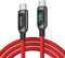 SooPii 100W USB-C-auf-USB-C-Kabel, 1,2 m Schnellladekabel mit LED-Anzeige, PD 5A Typ-C-Ladekabel für lPhone 15/Pro/Plus/Pro Max, lPad Air, MacBook, Galaxy S23/S22, Pixel, LG (Rot)