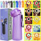 Trinkflasche Starter Set mit 10 aromatischen Waffeln, Trinkflaschen 650 ml Flasche Obst Duft Süßwasser E%0 Tasse Wasser für und Outdoor Fitnessstudio (Matte Purple+10Pods)