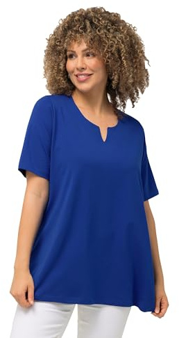 Ulla Popken, Damen, große Größen, T-Shirt, A-Linie, Tunika-Ausschnitt, Halbarm