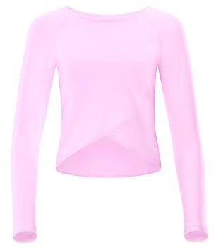 Winshape Damen Functional Light and Soft Cropped Long Sleeve Top Aet131ls Mit Overlap-Applikation Yoga-Shirt, Lavender-Rose, M EU