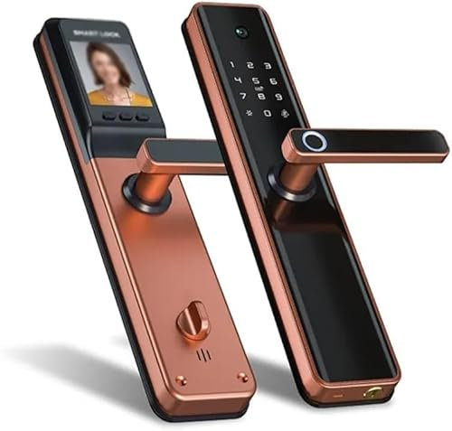 JESSICA Y Smart Door Lock Keyless Entry Electronic Lock Digital Phone App Camera Smart Fingerprint Lock Stainless Steel for Home, Apartment, School, Office