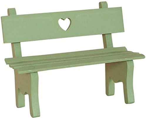 Generisch Gartendekoration, Miniatur-Dekoration, Mini-Gartenbank aus Holz, dekorative Foto-Requisiten für Puppenhaus, Puppenhaus, Gartenmöbel, Gartendekoration (grün), Grün, 16,5 x 11,5 cm