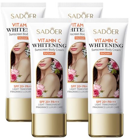 Crème Protectrice SPF 20 Crème Solaire Visage 4PCS Haute Protection UVA-UVB Écran Solaire Texture Légère Crème Hydratante Sunscreen Visage Protection Solaire Lait Pour Tous Types de Peaux