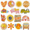 JMZLLRX 15 Stück Vintage Hippie Patches zum Aufbügeln, Orange Flicken Patches Sticker für Kleidung Kleid Jeans Hosen Hüte Rucksäcke Nähen Applique DIY Zubehör