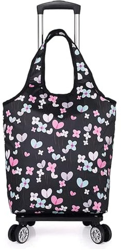 WuDLi Einkaufswagentasche, Trolley faltbar, 20 l Faltbare Trolley-Taschen, abnehmbare Aluminiumlegierung, einfache Lagerung mit 4 Rädern, 15 x 30 x 38 cm Rucksack für Supermarkt-Reisepicknick 1