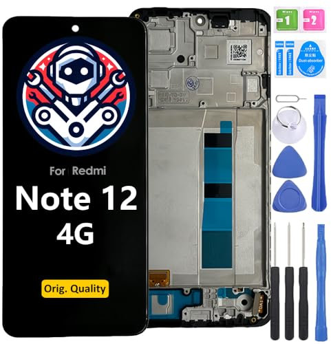 iYAiYO Pantalla LCD Táctil Repuesto Compatible con Redmi Note 12 4G OLED Original con Marco Reparación Pantalla Display Completa Digitalizador De Reemplazo con Herramientas