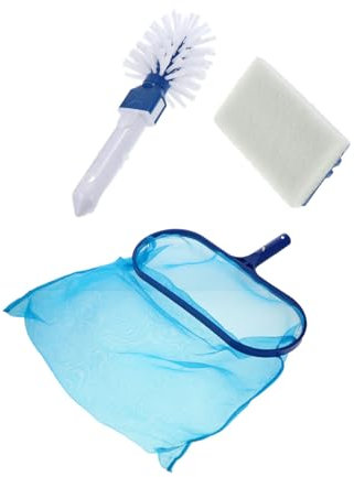 TINEASUR Feinmaschiges Pool Kescher Teiliger Teleskopstange Schwimmbad Reinigungsnetz Und Bürstenkit Für Laub Schmutz Spa Und Teich Pflege