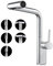 Warmiehomy 5 Modes Kitchen Taps Mixer with Pull Out Spray,High Arc 360° Swivel Dual Spout Pull Down Stainless Steel Kitchen Sink Taps,Chrome