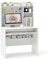 COSTWAY Schreibtisch mit magnetischer Pinnwand, Kleiner Computertisch mit Aufsatz, Tastaturablage & Verstellbarer Ablage, PC-Tisch, Bürotisch für Home Office, 89 x 50 x 138 cm, Weiß