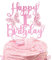 Personalised Pink 3D Butterfly Happy 1st Birthday Glitter Cake Toppers,Pink Butterfly Theme Cake Toppers for Cake Decorations Girls First Birthday Party Keepsakes