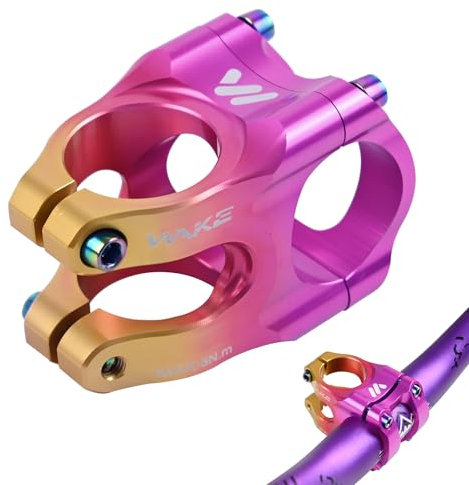 ROADNADO Potence de vélo 31,8 35mm Potence Ultra-léger en Alliage d'aluminium Tige de Guidon de vélo CNC pour vélos de Route, BMX, VTT (Or Rose)