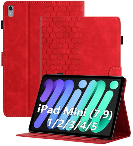 Cicili Custodia per iPad mini 7.9 Flip Case Cover per iPad mini 5° 4° 3° 2° generazione, custodia protettiva per iPad mini 7,9 pollici, con custodia in pelle PU – rosso