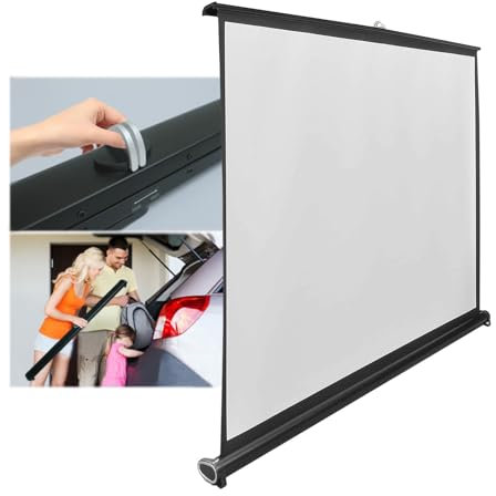 Écran De Cinéma Manuel Enroulable Pour Intérieur Extérieur, 4K Full HD Écran Vidéoprojecteur Pour Home Cinéma Bureau, Toile De Projection, Debout Stable Sur Table, Sol, Surface Plate(4:3 50 inch)