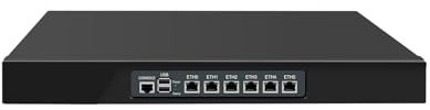 1U Firewall Hardware Network Security Appliance, PFSense, Untangle, Mikrotik, OPNsense, VPN, Router PC, Atom D525, RJ08, 6 x 82583V 82574L, Console, VGA, 4G RAM, 32G SSD