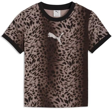 PUMA Damen Essentials Graphics Leo Luxe Slim T-Shirt M, Black