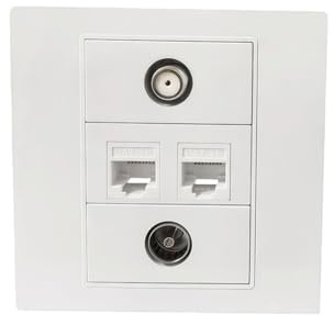 Multimédia TV Connecteurs RJ45 F Plaque murale Facile à souder Prises directes Installation réseau Prise de courant Faceplate Play