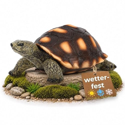 TOPANBIETER 999 Gartenfigur Schildkröte Groß – Gartendeko aus Polyresin für Garten, Terasse und Balkon – frostbeständig & UV-geschützt – Tierfigur für innen & außen