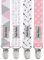 Dodo Babies Schnullerclip-Set mit Binky-Etui – Beißspielzeug und Autositze – rosa und graue Drucke