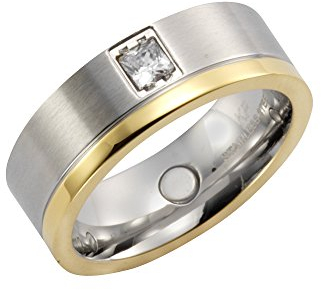 Zeeme Stainless Steel Unisex Ring Edelstahl Matt/Glanz Zirkonia grau 389070130