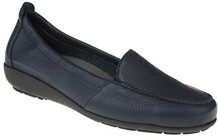 Natural Feet Damen Mokassin Marie aus echtem Hirschleder in Weite H, Hallux Valgus geeignet, Schuhe mit Einlegesohlen, Wechselfußbett 40 blau