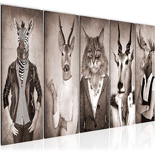 Runa Art Bild Tiere Abstrakt Wandbilder auf Vlies Leinwand 5 Teilig Wanddekoration Büro 018356b