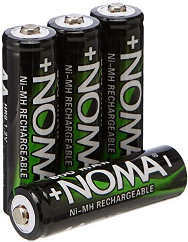 NOMA AA Rechargeable Batteries, 800 mAH (4 Batteries Included)