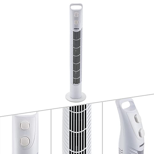 Arebos Ventilador de Torre con Temporizador | 40 Watt | Oscilación de 75° | Ventilador Silencioso con 3 Niveles de Velocidad | Blanco