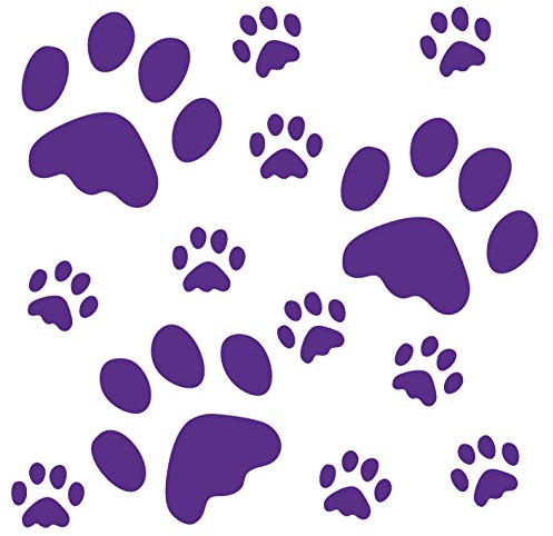 kleb-Drauf® | 13 Pfoten | Lila - matt | Wandtattoo Wandaufkleber Wandsticker Aufkleber Sticker | Wohnzimmer Schlafzimmer Kinderzimmer Küche Bad | Deko Wände Glas Fenster Tür Fliese