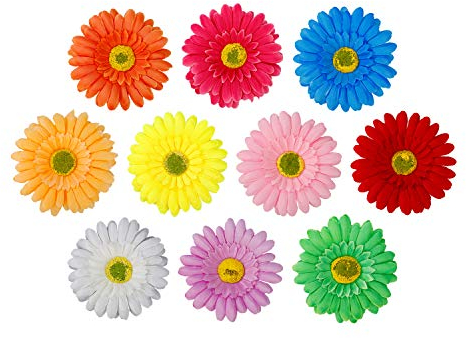 Clip de Pelo de Flor del Sol Pinzas de Pelo Hebillas de Pelo de Flor para Lady Mujeres Niñas Wedding Party Nupcial Beach Suministros de Decoración 10 Piezas