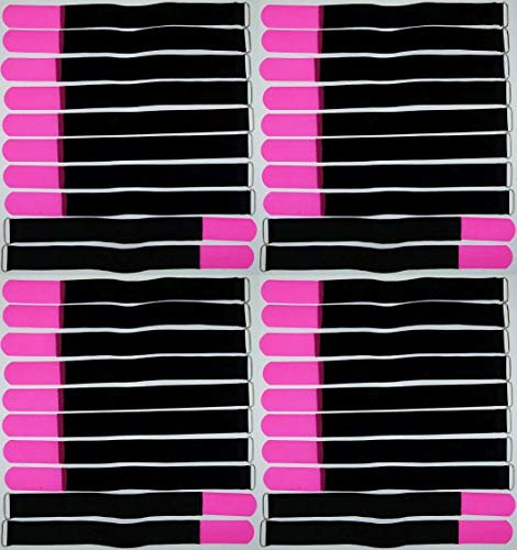 40x 40 cm x 40 mm wiederverschließbare Klett-Kabelbinder NEON PINK mit Metall-Öse - Kabel-Klettband 400 mm wiederverwendbar