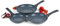Russell Hobbs COMBO-4837A Non-Stick Frying Pans, 20/24/28 cm, 3 Piece Set, Induction Hob Suitable, Nightfall Stone Collection, Dual Layer Coating, Cook with Less Oil, Soft Bakelite Handles