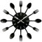 AMAZLIFE Kitchen Wall Clock, Kitchen Cutlery Wall Clock with Forks and Spoons 3D Removable Modern Creative Wall Clock for Home Room Decor and Nice Gifts (Black)