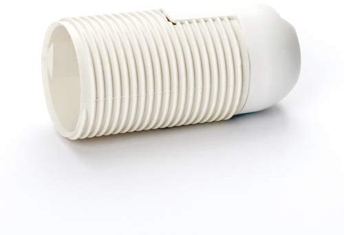 Douille à clic E14 en plastique blanc avec filetage